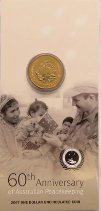2007 $1 Australian Peacekeeping 60th Anniversary Uncirculated Coin