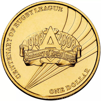 2008 $1 Australian Centenary of Ruby League Uncirculated Coin
