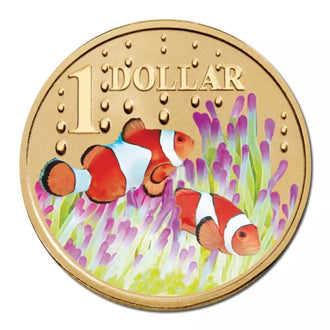 2006 $1 Australian Coloured Ocean Series Uncirculated Coin - Clown Fish