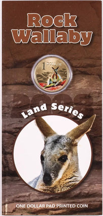 2008 $1 Australian Coloured Land Series Uncirculated Coin - Rock Wallaby