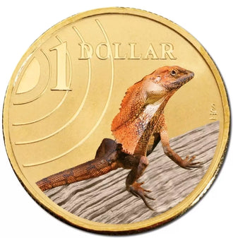 2009 $1 Australian Coloured Land Series Uncirculated Coin - Frilled Neck Lizard