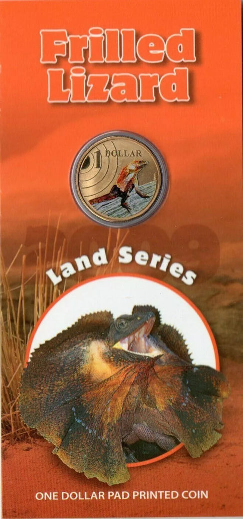 2009 $1 Australian Coloured Land Series Uncirculated Coin - Frilled Neck Lizard
