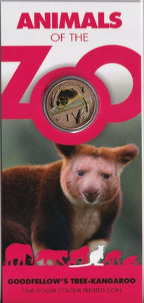 2012 $1 Australian Coloured Zoo Animal Series Uncirculated Coin - Goodfellow's Tree-Kangaroo