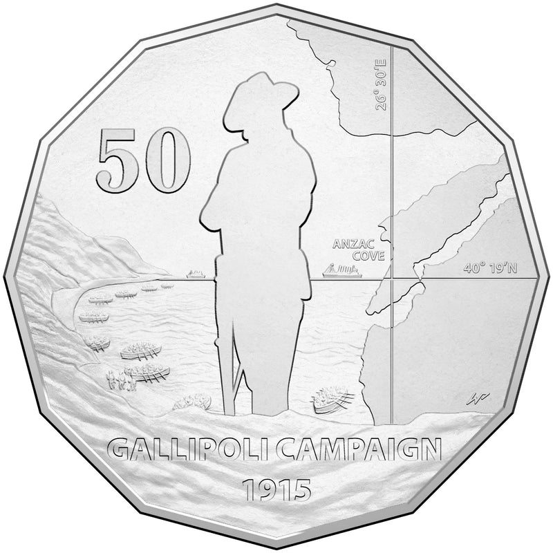 2014 50c Australia At War Uncirculated Coin - Gallipoli