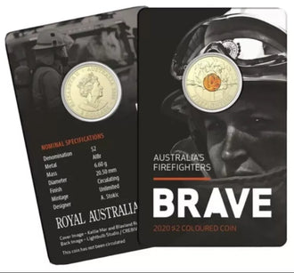 2020 $2 Australia Firefighters BRAVE Uncirculated Coin on Card