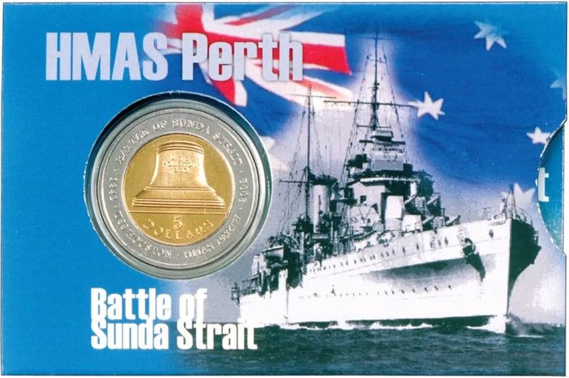 2002 $5 HMAS Perth Battle of Sunda Strait Uncirculated Coin