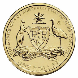 2008 $1 Australian Coat of Arms 100 Years S Mint Mark Uncirculated Coin