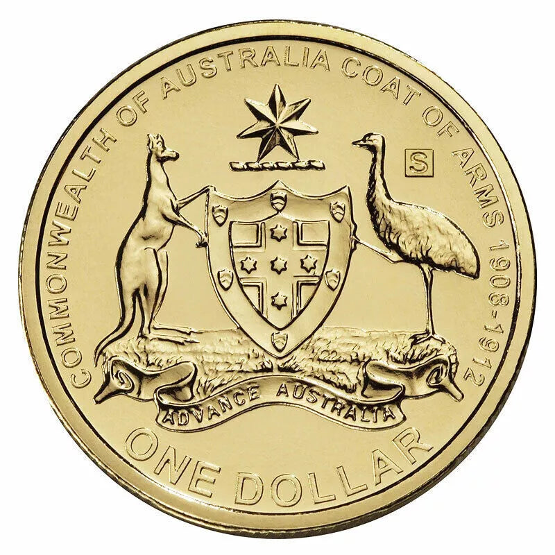 2008 $1 Australian Coat of Arms 100 Years S Mint Mark Uncirculated Coin