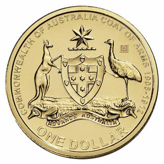 2008 $1 Australian Coat of Arms 100 Years M Mint Mark Uncirculated Coin