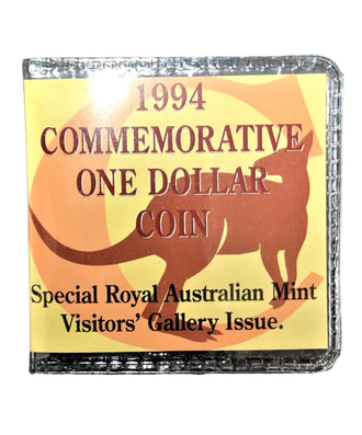 1994 $1 Australian Decade Dollar C Mint Mark Uncirculated Coin