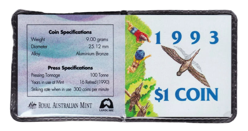 1993 $1 Australian LandCare C Mint Mark Uncirculated Coin