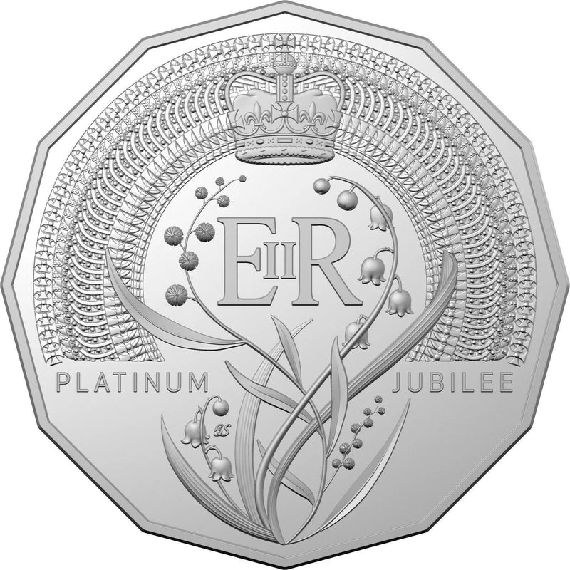2022 50c Queen Elizabeth II Platinum Jubilee Uncirculated Coin