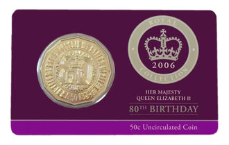 2006 50c Queen Elizabeth II 80th Birthday Uncirculated Coin