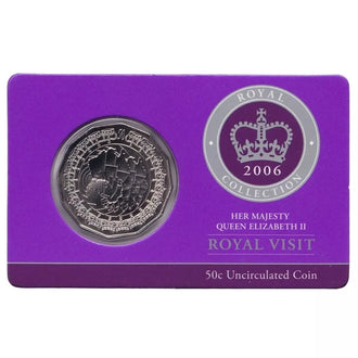 2006 50c Queen Elizabeth II Royal Visit Uncirculated Coin