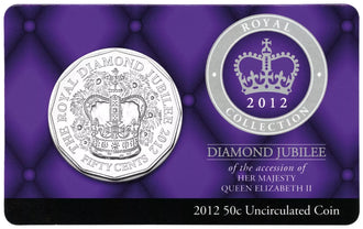 2012 50c Queen Elizabeth II Diamond Jubilee Uncirculated Coin