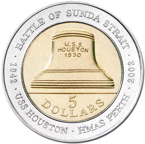 2002 $5 HMAS Perth Battle of Sunda Strait Uncirculated Coin