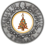 2025 Santa's Workshop 2oz Silver Antiqued Coloured Coin