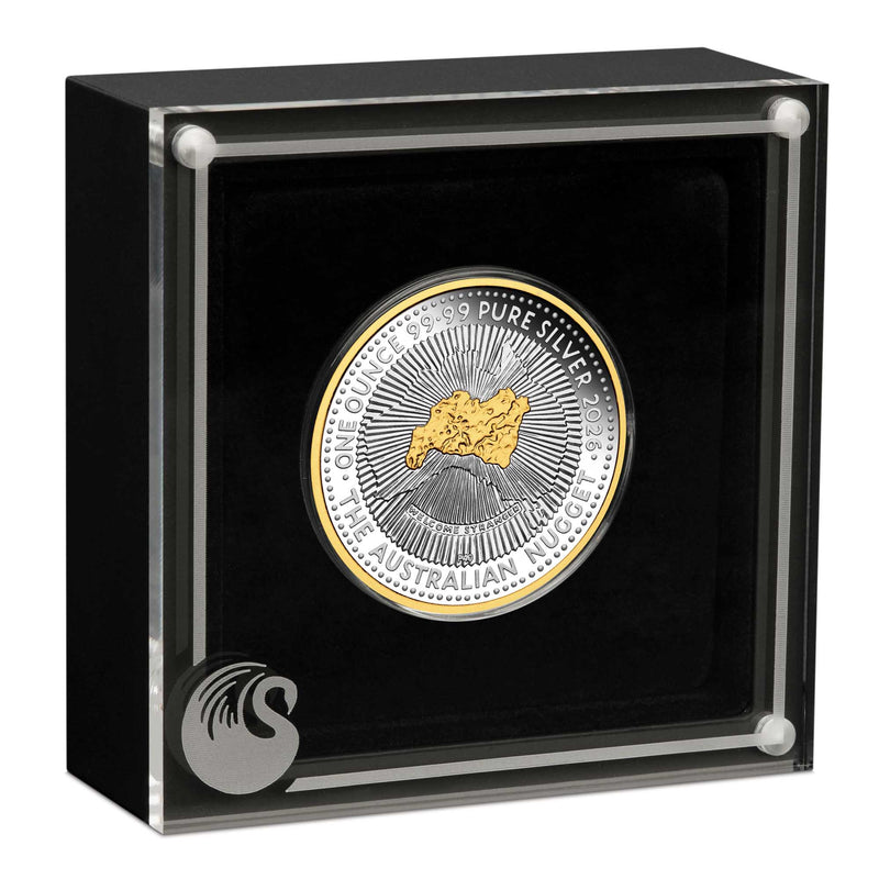 2026 40th Anniversary of the Australian Nugget Gold Coin 1oz Silver Proof Gilded Coin