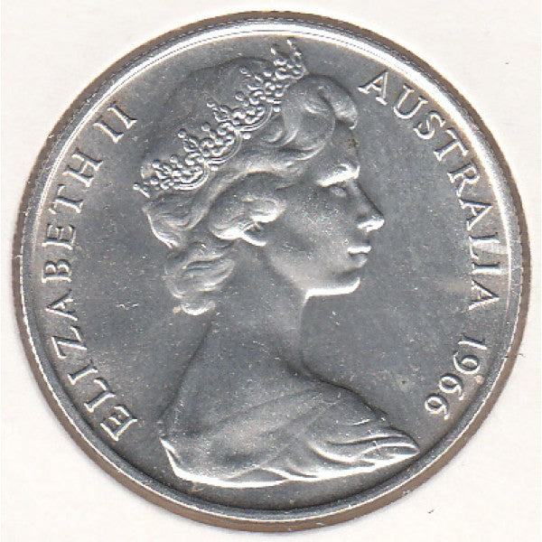 1966 Australian Round Silver 50c Coin