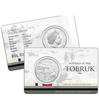 2015 50c Australia At War Uncirculated Coin - Tobruk