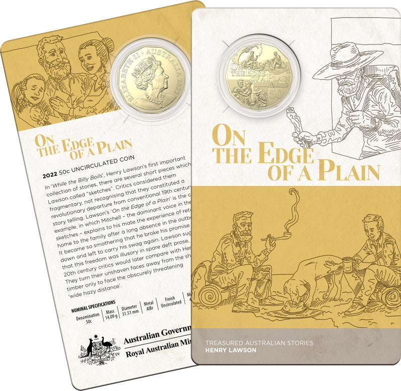 2022 50c Australian Henry Lawson - On the Edge of Plain