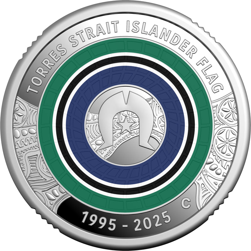 2025 $2 30th Anniversary of the Torres Strait Islander Flag Silver Proof Coloured Coin