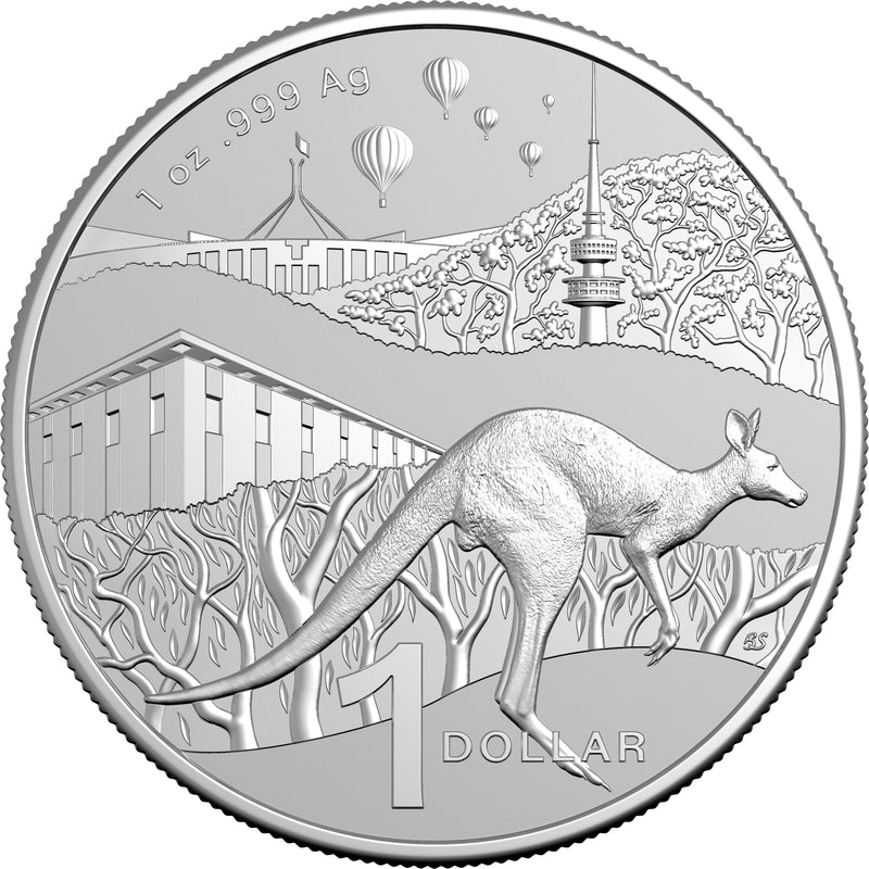2025 $1 Bush Capital 1oz Silver Kangaroo Uncirculated Coin