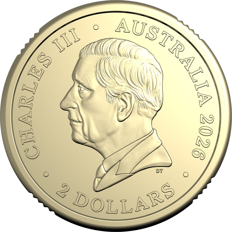 2026 $2 'C' Mintmark Coloured Uncirculated Coin - Dawn Service