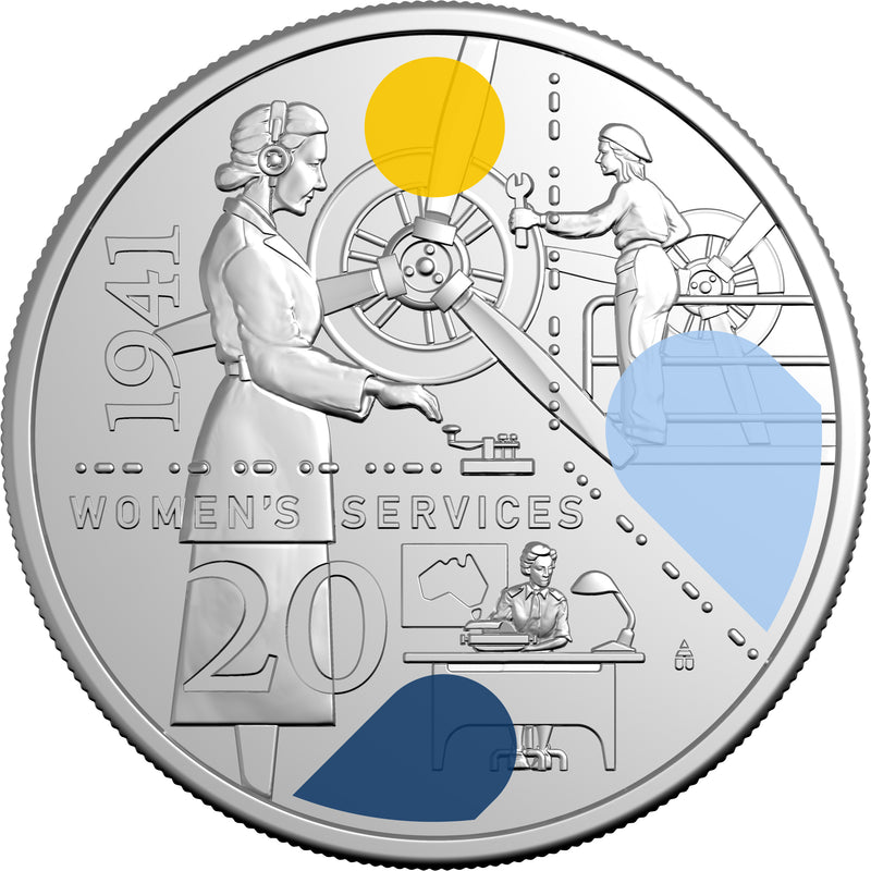 2026 Australia 1941 Service Amid Strife - 20c Coloured Uncirculated 3-Coin Set