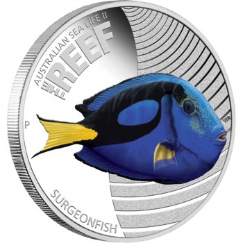 2012 Australian Sea Life II 1/2oz Silver Proof Coin - Surgeonfish
