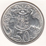 1966 Australian Round Silver 50c Coin