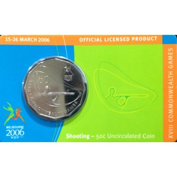 2006 Australian Commonwealth Games 50c Uncirculated Coin - Shooting