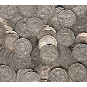 Australian 50% Silver 6-Pence x 50 Coins