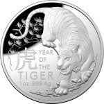 2022 $5 Lunar Year of the Tiger 1oz Silver Proof Domed Coin