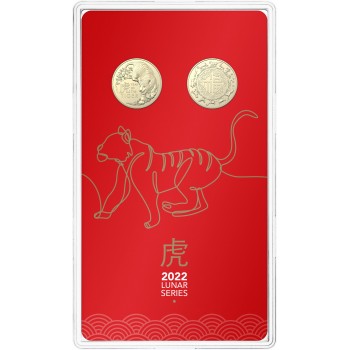 2022 $1 Lunar Year of the Tiger 2-Coin Uncirculated Coin