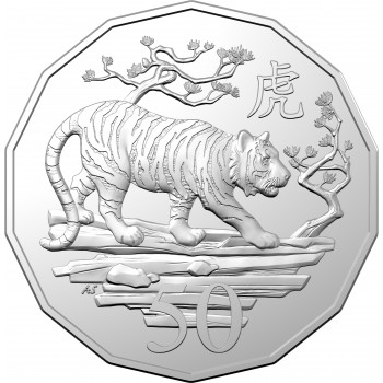 2022 Lunar Year of the Tiger 50c Uncirculated Coin