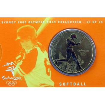2000 Sydney Olympic $5 Unciruclated Coin - Softball