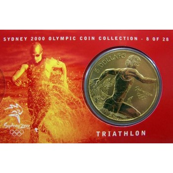 2000 Sydney Olympic $5 Unciruclated Coin - Triathlon