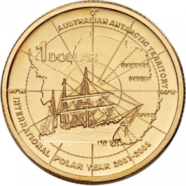 2007 Australia UNC $1 Coin AAT International Polar Year 
