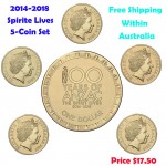 2014-2018 $1 Spirit Lives 100 Years of ANZAC 5-Coin Set