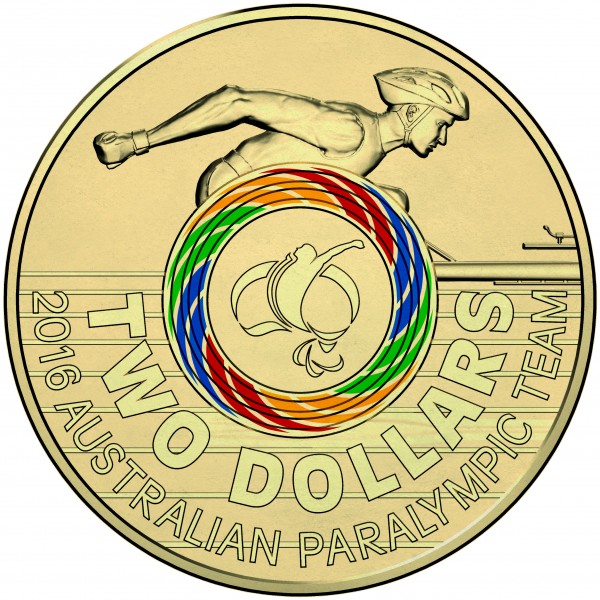 2016 $2 Paralympic Coloured Uncirculated Coin - Sydney Coins ...