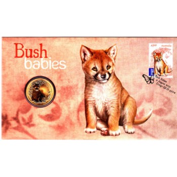 2011 AUSTRALIAN BUSH BABIES FIRST DAY COIN AND STAMP COVER - DINGO