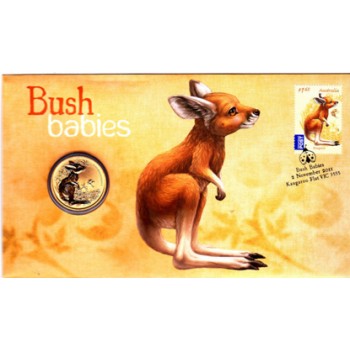 2011 AUSTRALIAN BUSH BABIES FIRST DAY COIN AND STAMP COVER - KANGAROO