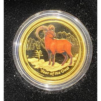 2015 Chinese Year of the Goat 1/4oz Gold Coloured Proof Coin