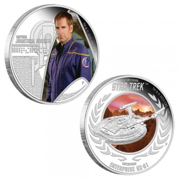 2015 Captain Jonathan Archer & Enterprise NX-01 1oz Silver Proof Two-Coin Set