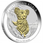 2015 Australian 1oz Silver Gilded Koala Coin