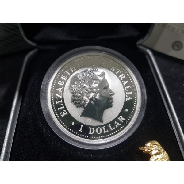 2004 Australian Gilded 1oz Silver Kookaburra Coin - Sydney Coins