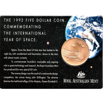 1992 Australian $5 Year of Space Uncirculated Coin
