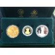 2001 Sir Donald Bradman 3-Coin Gold/Silver/Bronze Set