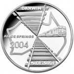 2004 Australia ADELAIDE TO DARWIN 1oz Silver Proof Coin